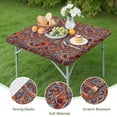 thumbnail image 4 of Floral Print Square Tablecloth with Stretch Elastic Border, 34x34 Inch Boho Design for Card Tables and Dining Areas, 4 of 6