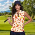 thumbnail image 2 of Yuyamidu Maple Leaf Print Women's Sleeveless Golf Shirts Slim Fit, Breathable Quick-dry Fabric, Quarter Zip Collar, for Golf Tennis Outdoor Casual Wear, 2 of 8