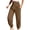 Brown, variant on Women's High Waist Harem Pants Hippie Boho Pants Flowy Yoga Solid Color Casual Pants with Pockets Black XXL