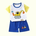 thumbnail image 4 of Elainilye Fashion Toddler Summer Outfits Boys Girls Cute Short Sleeve Print Casual Suit Baby Clothes Shorts Set, Sizes 3M-6T, 4 of 4