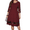 Red, variant on Cuteduck Women's Plus Size Casual Round-neck 3/4 Sleeve Fall Loose A-Line Shimmering Party Holiday Dress 1X-4X