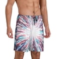 thumbnail image 2 of Uemuo Blue Swirl Fireworks Pattern Men's Short Pajama Pants – Soft & Breathable Lounge Shorts, Elastic Waistband with Pockets, Lightweight Sleepwear for All-Season Comfort-4X-Large, 2 of 6