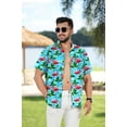 thumbnail image 6 of LA LEELA Men's Hawaiian Shirts Short Sleeve Button Down Shirt Men's Summer Shirts Casual Beach Vacation Hawaii Island Shirts for Men Funny L Palm Flamingos, Blue, 6 of 6