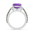 thumbnail image 2 of ANGARA Natural Cushion 3.65 ct Amethyst Celtic Knot Cocktail Ring in 14K White Gold for Women (Size-10mm) | February Birthstone, Birthday, Anniversary, Jewelry Gift for Women | Natural Amethyst Ring, 2 of 8