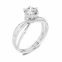 Zuwelria 1.07 Carat Beautiful Round Cut | D/VVS1 Moissanite Diamond Engagement Ring - Solitaire Bridal Ring - Promise Ring | 18K White Gold Over Sterling Silver | D/VVS1 Size 5