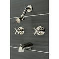 thumbnail image 2 of Kingston Brass KB246AXPN Victorian Twin Handle Tub & Shower Faucet With Decor Cross Handle, Polished Nickel, 2 of 3