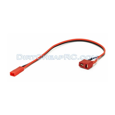 Deans Ultra (T-Plug) Female to JST Male: Battery Charger Charging Adapter (Leads Cables Wires Plugs Connectors) (Receiver Rx Pack)