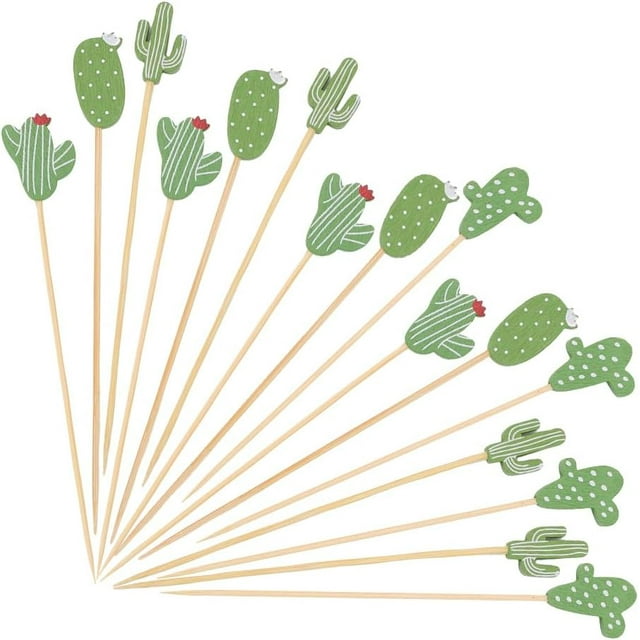 100 palillos de bambú para cócteles, brochetas de bambú, palillos de frutas, palitos para decorar bebidas y aperitivos, hechos a mano.