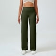 thumbnail image 5 of Duoif Women Straight Leggings Bottoms High Waist Gym Workout Leggings Casual Wide Leg Yoga Pants Womens Bottoms Green L, 5 of 5