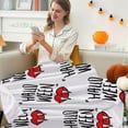thumbnail image 6 of YIMWNYI Halloween Flannel Blanket, Soft Throw Blanket, Cozy Sofa Blanket, Seasonal Decor, Perfect for Home, Travel, Camping, Easy Care, 6 of 6