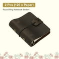 thumbnail image 4 of A9 Leather Journal, 2Pcs 3 Ring Notebook Binder Planner Loose Leaf 60 Sheets Paper Refillable for Business Office Study Writing, Dark Brown, 4 of 6