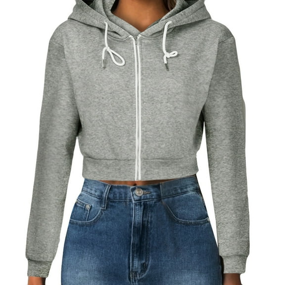 Abcnature Womens Zip Sweatshirt Winter Warm Thick Coat Gray S