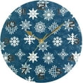 thumbnail image 5 of Dreamtimes Blue Snowflake Wall Clock, Silent Non Ticking Battery Operated Creative Decorative Round Clock for Kitchen, Living Room, Bathroom, Home School Office, 10 Inch, 5 of 7
