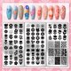 thumbnail image 3 of Juego de 3 placas para estampar uñas con diseño floral abstracto. Plantilla de acero inoxidable con imagen de planta para uñas. Incluye herramienta raspadora de silicona para estampar uñas., 3 of 7