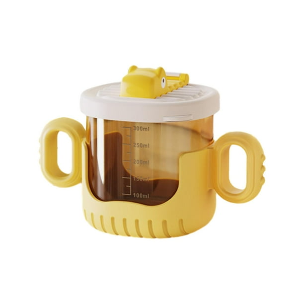Tazas para sorber, taza de entrenamiento de silicona de 10Oz/300ml, tazas de entrenamiento para bebés irrompibles a prueba de fugas con dos asas para Amarillo Baoblaze botella para niños