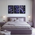 thumbnail image 2 of Hieng 3 Pieces Butterfly Wall Art Purple Butterfly Pictures Rustic Floral Canvas Prints Abstract Nature Insect Paintings for Girls Room Home Decor Unframed, 2 of 6