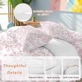 thumbnail image 2 of Queen 4 Piece Bedding Set Vintage Farmhouse Pink Flower on White Soft Breathable Duvet Cover and Pillowcase, Pastoral Botanical Duvet Cover Set Bed Sheets for Bedroom Dormitory Guest Room, 2 of 9