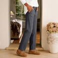 thumbnail image 5 of Admvng Women's Cotton and Linen Pants Straight Leg Casual Summer Office Trousers with Pockets, 5 of 5