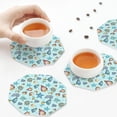 thumbnail image 7 of Pofeuu Sea Shells 2 Print Leather Coasters Set of 6, Round Cups Mugs Mat Pad for Home Kitchen Heat Resistant Drink Coasters,Octagon, 7 of 7