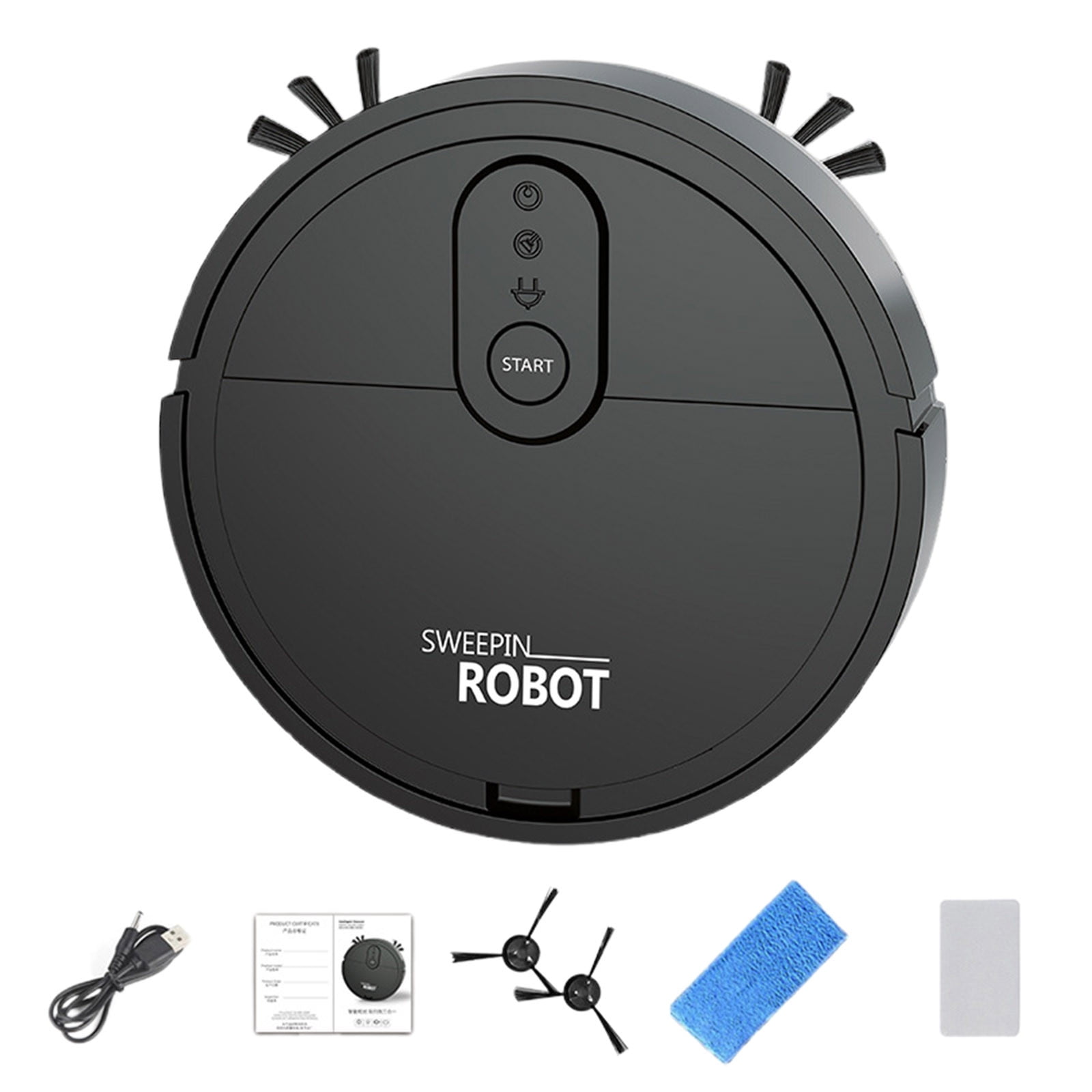 Oggfader Robot Vacuum Vacuum Cleaning Robot Home Intelligent Sweeping Machine Pet Cleaning Hair Suction Sweeping And Mopping Three In One Sweeping Machine Black