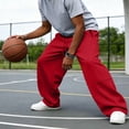 thumbnail image 5 of Eiyaclvo Men's Barrel Sweatpants Wide Leg Baggy Sweatpant Casual Drawstring Elastic Waist Open Bottom Sweat Pants Lightweight Travel Pants Streetwear with Pockets, 5 of 7