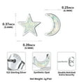thumbnail image 5 of ChicSilver Star & Moon Stud Earrings Tiny Created White Opal White Gold Plated Sterling Silver Earrings Hypoallergenic Birthstone Jewelry Gift for Women, 5 of 7