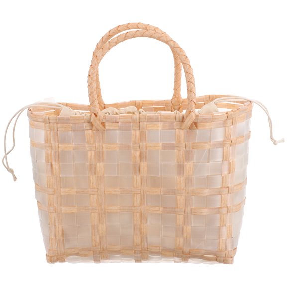 Raindrops  Summer Tote Beach Bags for Women Vacation Bucket Straw Crochet Travel