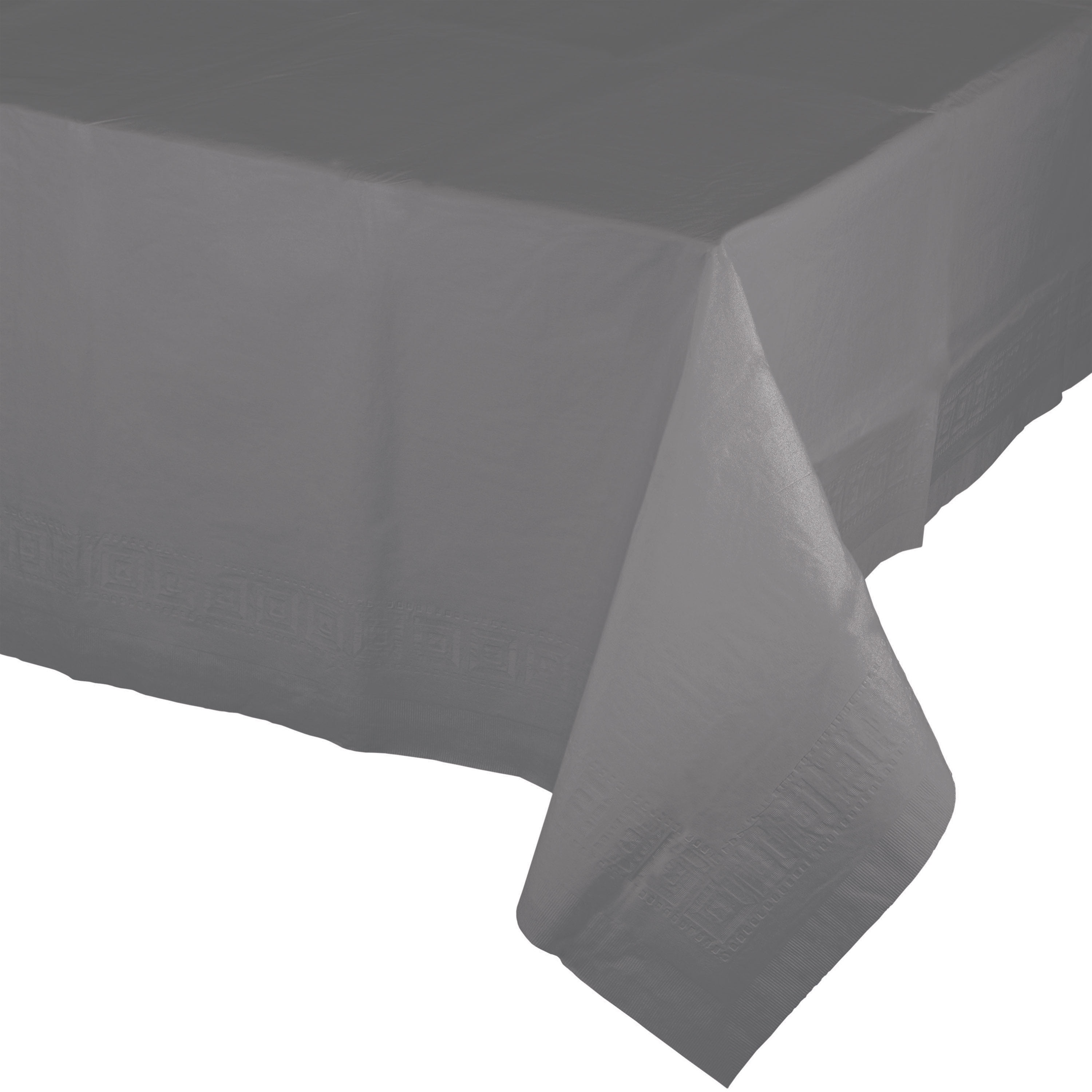 Glamour Gray Paper Tablecloths with Plastic Lining, 3 Count