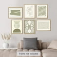 thumbnail image 3 of PixonSign Adhesive Canvas Print Wall Art Set - Green Garden Flower Vase Matisse & Humanities Pattern - Set of 6 Abstract Geometric Minimalism Poster Cultural Art Wall Décor - 12"x16"x6, 3 of 5