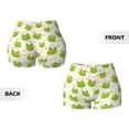 thumbnail image 6 of Yiaed Green Frog Print Women's Athletic Shorts Running Shorts Sporty Short High Waisted Elastic Workout Shorts for Yoga Gym Running & Sports -Large, 6 of 7