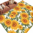 thumbnail image 2 of Rectangle Area Rug 6x9ft,Watercolor Sunflower Pastoral Flower Washable Carpet Non-Slip Runner Accent Rugs Indoor Floor Mat for Bedroom Living Room Decor,Seamless Floral Leaf, 2 of 9