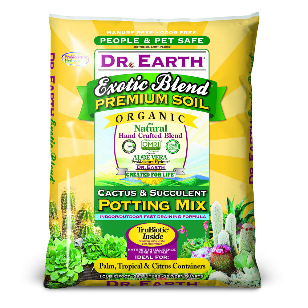 Dr. Earth Organic & Natural Exotic Blend Cactus & Succulent Potting How Many Quarts Of Potting Soil In A Cubic Foot