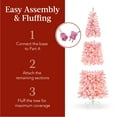 thumbnail image 5 of Best Choice Products 6ft Pink Pre-Lit Artificial Snow Flocked Pencil Christmas Tree Holiday Decoration w/ 250 Lights, 5 of 8