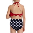 thumbnail image 4 of GYRATEDREAM Girls Women 2-Pieces Bikini Set Ruffle Bathing Suit Floral Halter Swimsuit, 4 of 8