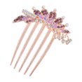 thumbnail image 1 of Ofertas Únicas 1 Pcs Peine Lateral de Rhinestone en Forma de Corona de Cinco Dientes para Uso Diario Aleación Púrpura de Rhinestone, 1 of 5