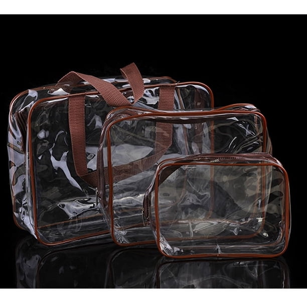 Bolsa de cosméticos transparente de PVC, bolsa de lavado impermeable, bolsa de almacenamiento de viaje portátil, bolsa de lavado