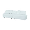 thumbnail image 3 of Beige Teddy Sofa, Left Chaise, Modern Living Room Couch, Soft Plush Fabric, Comfortable Home Theater Seating, Apartment Furniture, 88.58'' Wide, S02100134/S02100135, 3 of 7