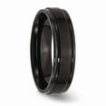 thumbnail image 4 of Stainless Steel 6mm Black IP-plated Brushed Center/Polished Edges Band Size: 8; for Adults and Teens; for Women and Men, 4 of 6
