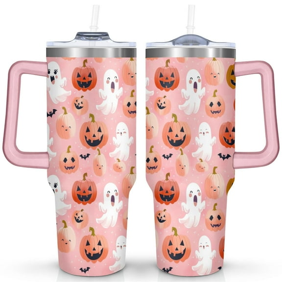 40 OZ Happy Halloween Cup with Handle Vacuum Insulated Tumbler Gift for Birthday Christmas Halloween