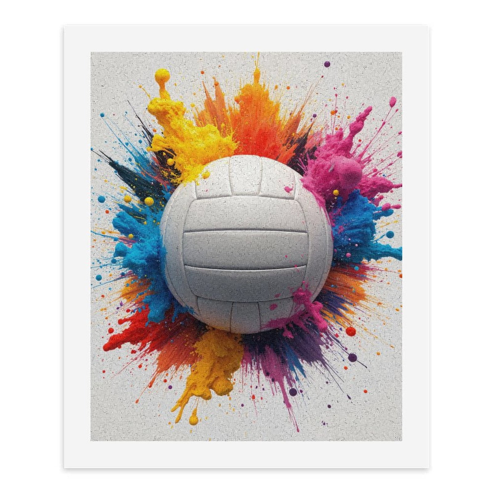 Paint by Numbers Kit for Adults, Colorful Volleyball Paint Splash Paint by Numbers, Easy Paint by Numbers Kit for Adults Beginner, DIY Adult Paint by Number Kits on Canvas, Home Decor