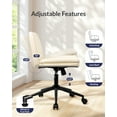 thumbnail image 5 of Neo Chair Office Chair Armless Criss Cross Legged Chair with Wheels, Comfy Home Office Desk Chairs, Adjustable Swivel Padded PU Leather Vanity Task Computer Chair, 5 of 8