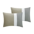 thumbnail image 5 of HGMart Bedding Comforter Set Bed In A Bag - 7 Piece Luxury Striped Microfiber Bedding Sets - Oversized Bedroom Comforters, Queen Size, Vienna Grey, 5 of 5