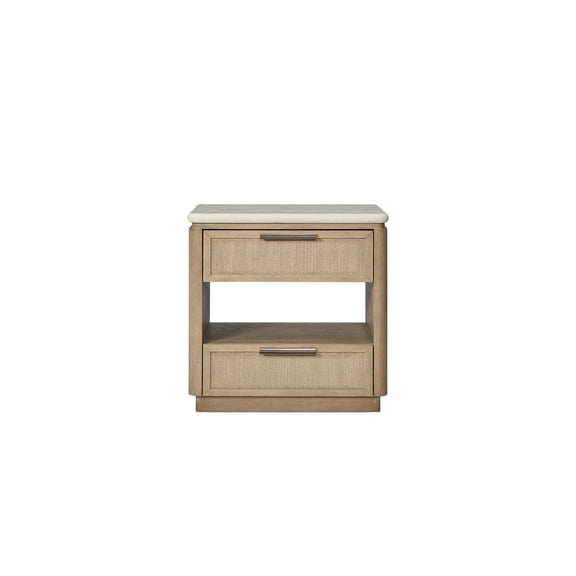 Miekor Furniture Two Drawer Nightstand with Rope Drawer Fronts 55584