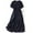 Navy, variant on Qiopertar Linen Dress for Women Spring Summer Casual Round Neck Short Sleeve Lightweight Solid Color Maxi Dress, Navy M