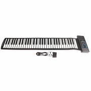 61 Keys Roll Up Keyboard Piano MIDI Function Portable Hand Roll Piano with LED Digital Display 100?240V UK Plug