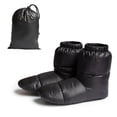thumbnail image 3 of Advancent Calcetines altos de plumón de invierno Botines de plumón de pato impermeables Cierre de cordón Botas de cubierta de pie rellenas para interior Ropa Deportiva, Zapatos negro L Advancent OD015570-02, 3 of 6