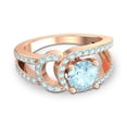 thumbnail image 3 of 2.50 Carat Shiny Round Cut Aquamarine Gemstone Bridal Ring for Ladies 18K Rose Gold Size 4.5 by Diamond-Capitals, 3 of 8