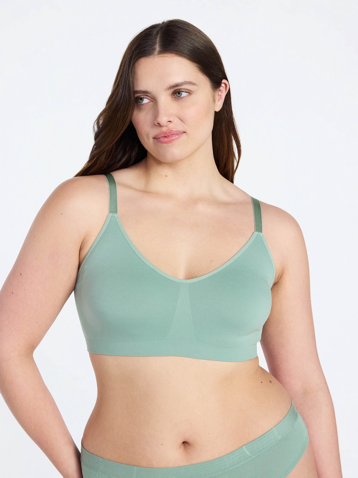 Joyspun Women's Seamless Plunge Pullover Bralette, Sizes S-XXXL