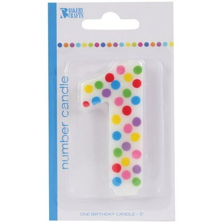 Bakery Crafts Polka Dot Birthday Candle, Number 1 - Walmart.com