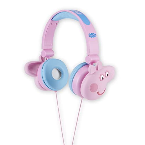 Peppa Pig Over-Ear Headphones for Kids - Adjustable Headband, Stereo Sound, Tangle-Free Cable, Volume Control, and 3.5mm Jack - Perfect for School, Home, and Travel